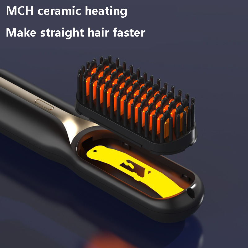 Straightening Hair Brush Negative Ion  Portable Wireless Electric Comb