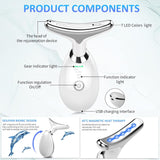 Face and Neck Massager Red Light Therapy 7 Color Facial Sculpting Skin Tightening Wrinkle Remover & Dark Circle Reducer